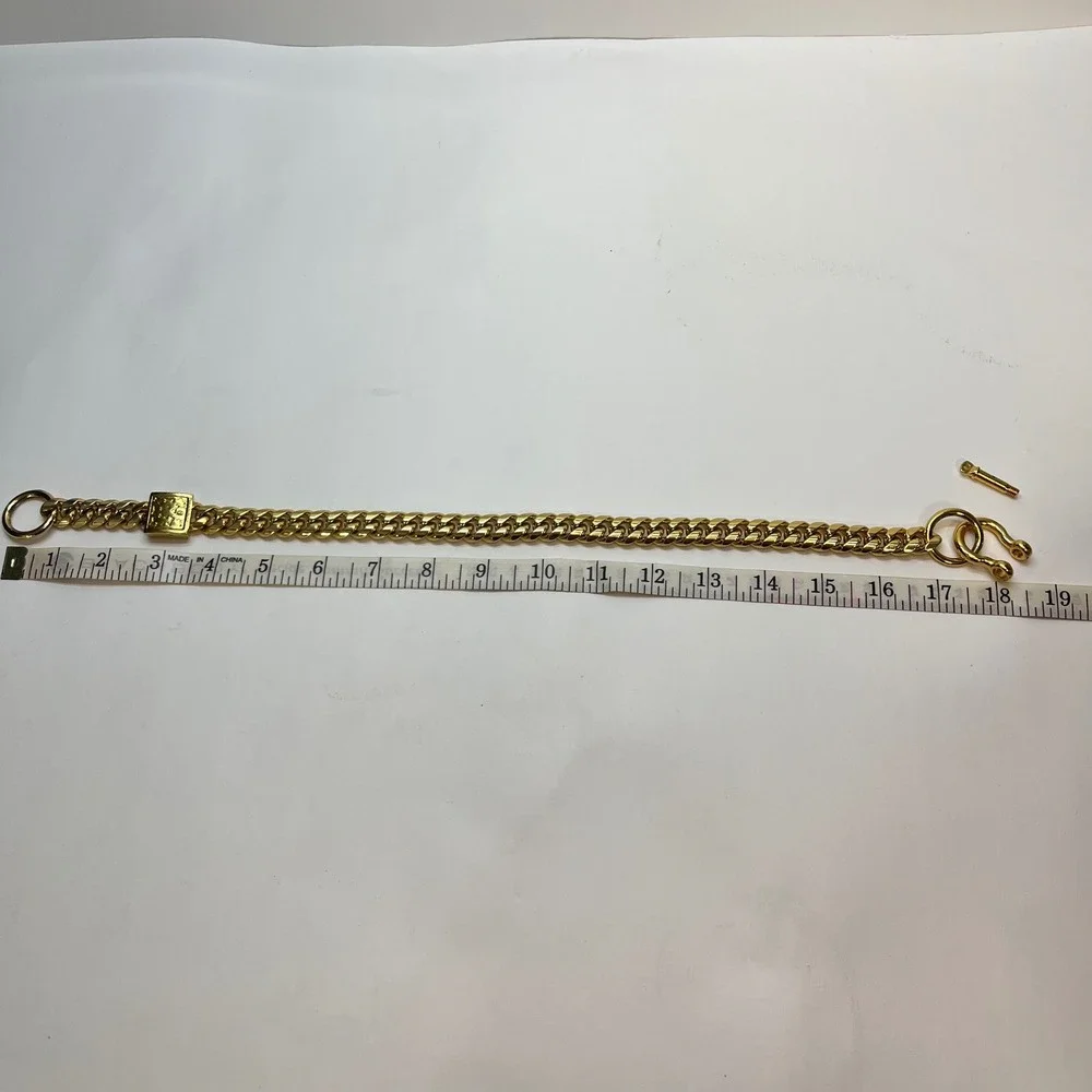 Gold Cuban Link Dog‎ Collar Heavy Duty Chain Pet Jewelry 18.5 Inch